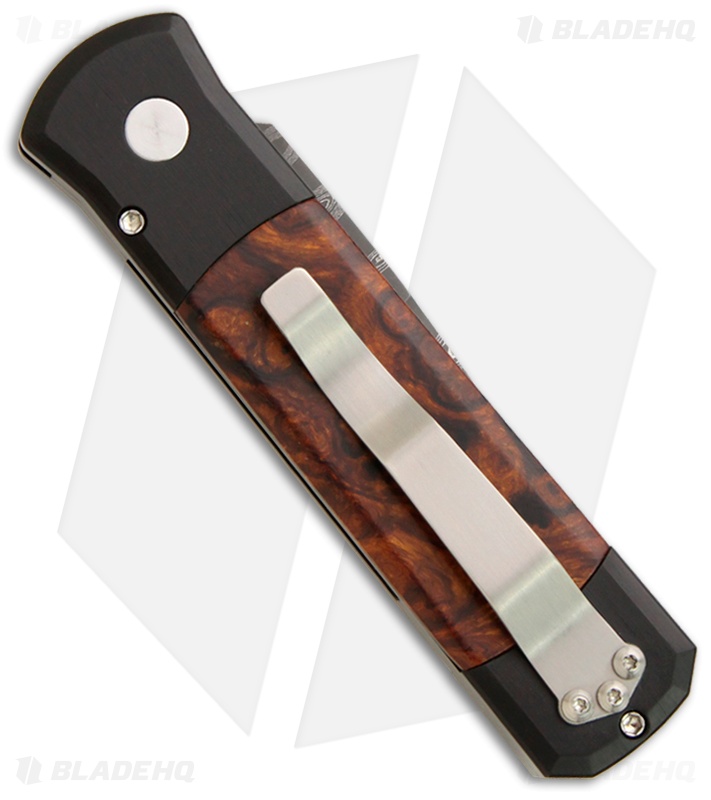 Pro-Tech Custom Godson Automatic Knife w/ Ironwood (3.15" Damascus) 750-DIW