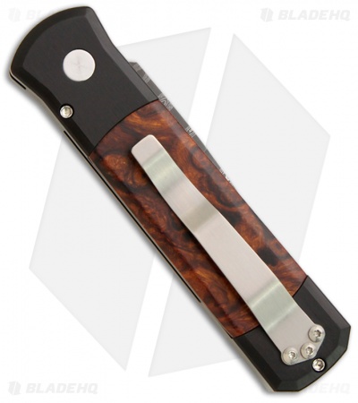 Pro-Tech Custom Godson Automatic Knife w/ Ironwood (3.15" Damascus) 750-DIW