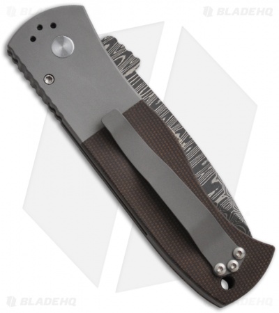Emerson Pro-Tech Steel Custom CQC-7A Automatic Knife w/ Micarta (Damascus)