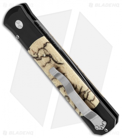 Pro-Tech Godfather Automatic Knife Black w/ Tiger Coral (4" Damascus) 965-D