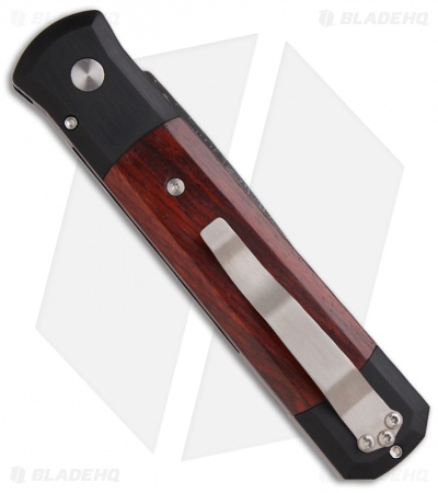 Pro-Tech Custom Godfather Automatic Knife Black w/ Cocobolo (4" Damascus)