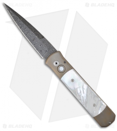 Pro-Tech Godfather Custom Automatic Knife Titanium/Mother of Pearl (Damascus)