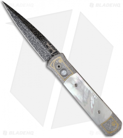 Pro-Tech Masterpiece Custom Godfather Auto w/ Mother of Pearl (4" Damascus)