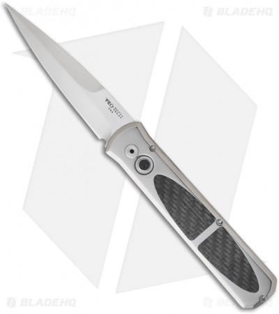 Pro-Tech Custom Titanium Godfather Automatic Knife Carbon Fiber (4" Satin Plain)