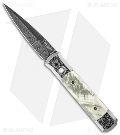 Pro-Tech Godfather Ultimate Steel Custom Knife Mother of Pearl (Damascus)