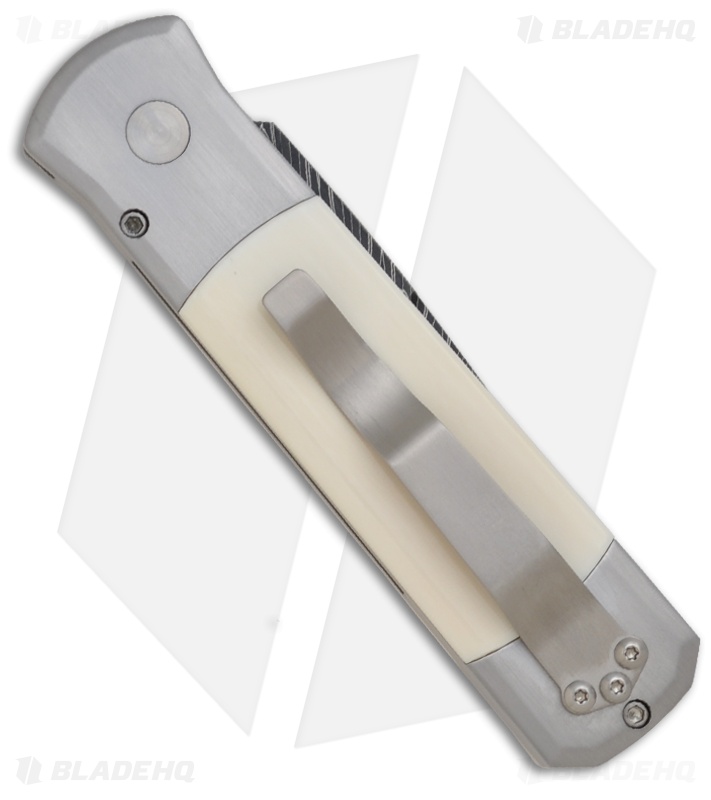 Pro-Tech Godson 416 Steel Custom Automatic Knife w/ Ivory Inlays (Damascus)