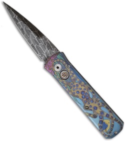 Pro-Tech Blue Octopus Godson Automatic Knife One of a Kind Beaver (Damascus)