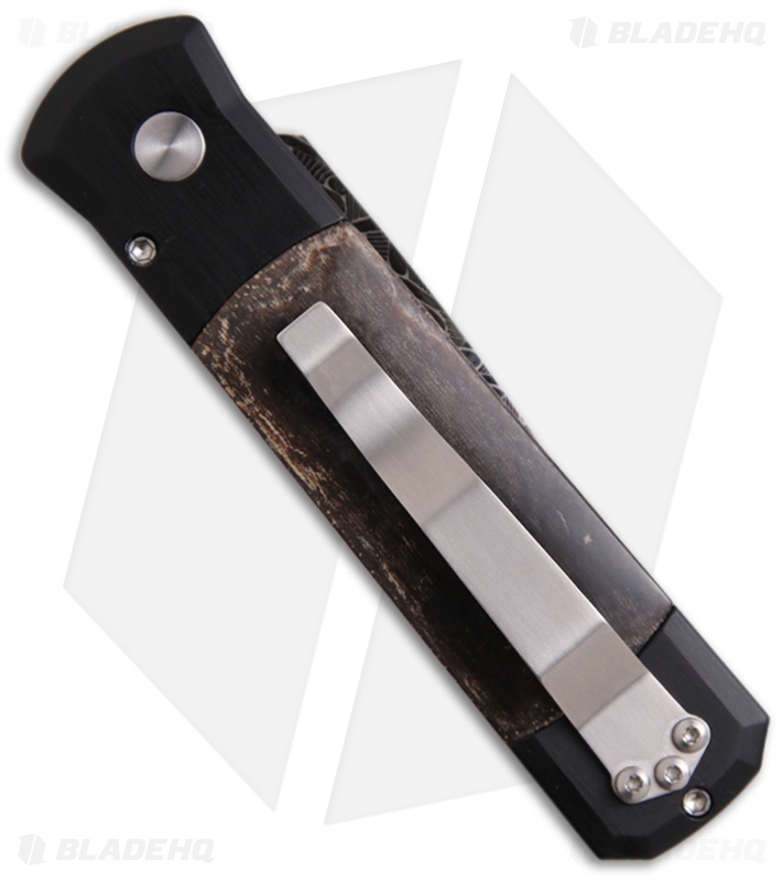 Pro-Tech Custom Godson Automatic Knife Dark Mastodon Ivory (3.15" Damascus)