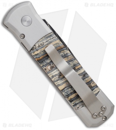 Pro-Tech Custom Godson Mastodon Tooth w/ Stainless Steel Frame (Damascus Blade)