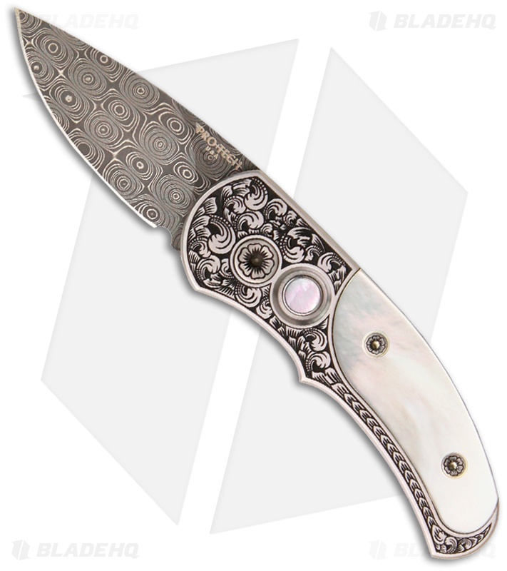 Protech Ultimate Custom Runt J4 Steel w/ Mother of Pearl Inlays (1.94" Damascus)