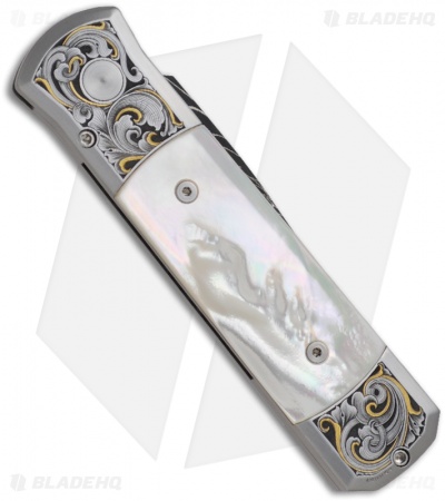 Pro-Tech Ultimate Custom Steel Godson Knife Mother of Pearl (Damascus)