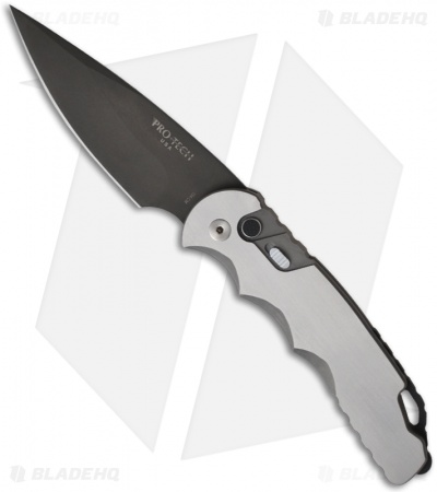 Pro-Tech TR-4 Steel Custom Tactical Response 4 Automatic Knife (4" Black Plain)