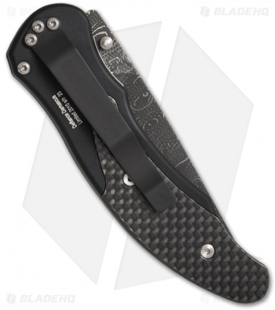 Pro-Tech Defiance Limited Damascus D/A Auto Knife w/Carbon Fiber 1800-D