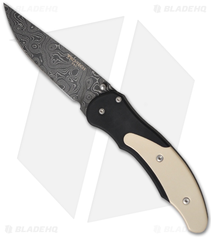 Pro-Tech Defiance Limited Damascus D/A Auto Knife w/Polished Ivory Micarta