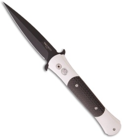 Pro-Tech Large Don Automatic Knife Silver Carbon Fiber (4.5" Black) 1945