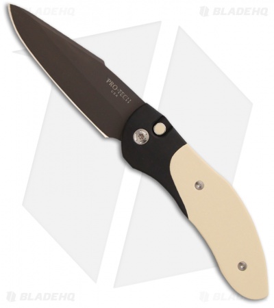 Pro-Tech Automatic Elishewitz Doru Tuxedo Ivory Micarta (3.5" Black Plain) 2052