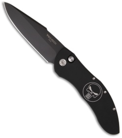 Pro-Tech Doru Punisher Skull #1 Automatic Knife Elishewitz (3.5" Black Plain)