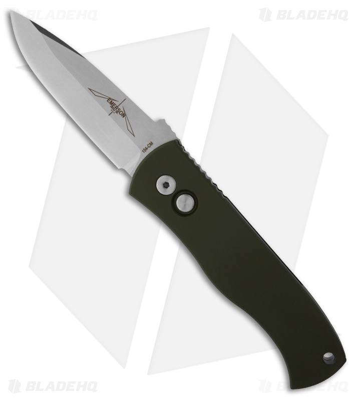 Emerson Protech CQC7-A Spear Point Automatic Knife Solid Green (3.25" Stonewash)