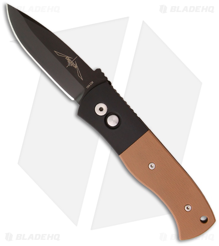 Emerson Protech CQC7-A Automatic Knife w/ Coyote Brown G-10 (3.25" Black Plain)