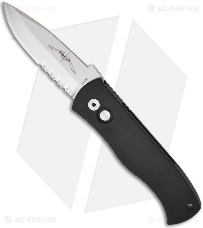 Emerson Pro-Tech CQC7-A Spear Point Auto w/ Solid Handle (3.25" Stonewash Serr)