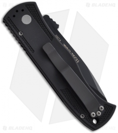 Emerson Pro-Tech CQC7-A Spear Point Auto Knife w/ Knurl (3.25" Black Plain)