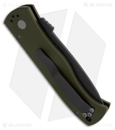 Emerson Protech CQC-7 Auto Tanto Knife w/ Green Solid Handle (3.25" Plain)