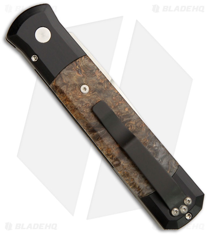 Protech Godfather Automatic Knife Black w/ Black Ash (4" Satin Plain) 906-BA