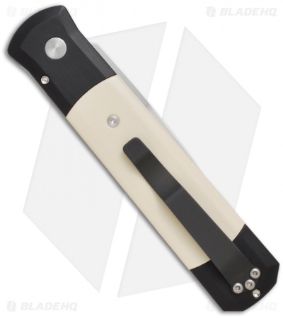 Pro-Tech Godfather Automatic Knife Ivory Micarta Tuxedo (4" Satin) 951