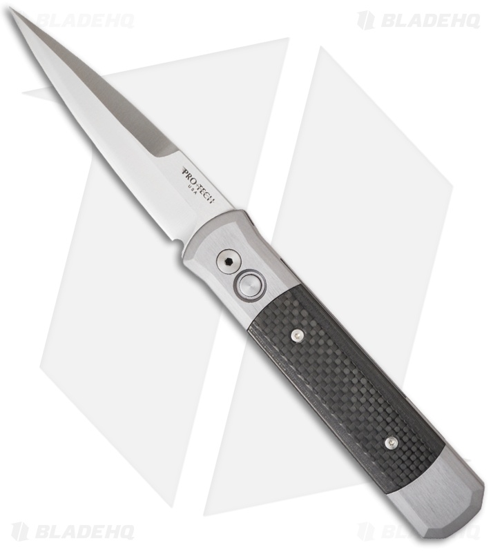 Pro-Tech Godfather Automatic Knife Gray/Carbon Fiber (4" Satin) 900CF