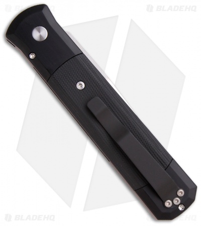 Pro-Tech Godfather Automatic Knife w/ Black G10 (4" Satin Plain) 915