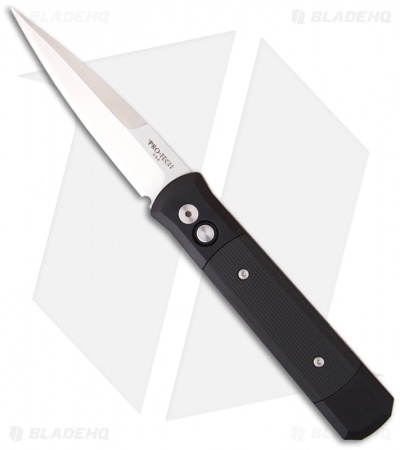 Pro-Tech Godfather Automatic Knife w/ Black G10 (4" Satin Plain) 915