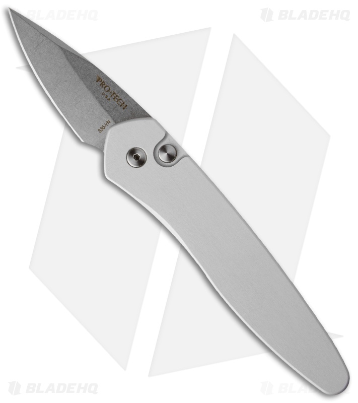 Pro-Tech Half-Breed Silver Automatic Knife (1.95" Stonewash) 3601