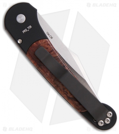Pro-Tech Monaco Automatic Knife w/ Maple Burl Inlays (3.4" Satin Plain) 506