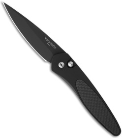 Protech Newport Black Automatic Knife Carbon Fiber (3" Black) 3416