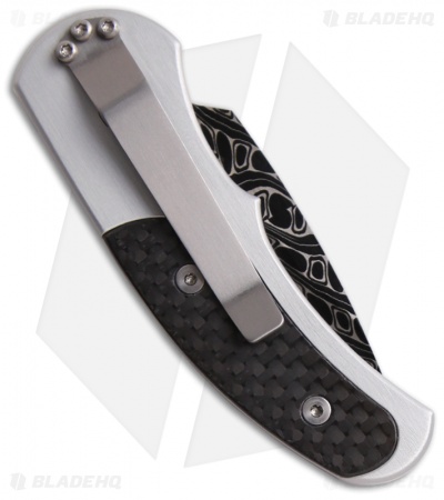 Pro-Tech Damascus Custom Runt J4 Automatic Knife w/ Carbon Fiber 4400-D