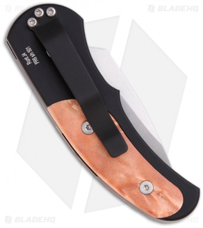 Pro-Tech Runt J4 Automatic Knife Maple Burl Handle (1.94" Satin Plain) 4406