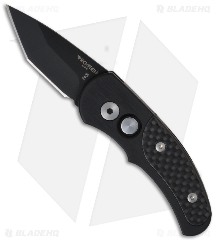 Pro-Tech Runt J4 Tanto Automatic Knife Carbon Fiber (1.94" Black)