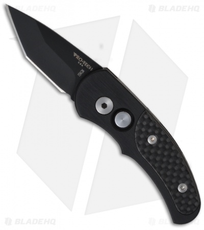 Pro-Tech Runt J4 Tanto Automatic Knife Carbon Fiber (1.94" Black)