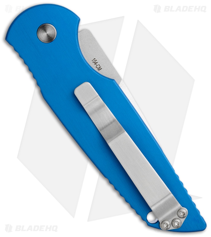 Protech Tactical Response 3 Blue Automatic Knife (3.5" Satin Plain) TR-3