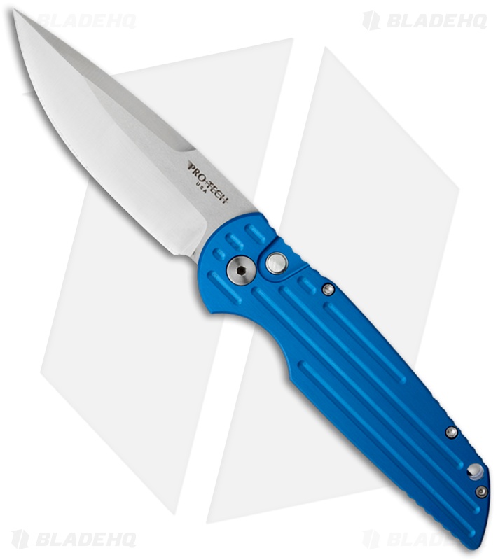 Protech Tactical Response 3 Blue Automatic Knife (3.5" Satin Plain) TR-3