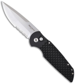 Pro-Tech Tactical Response TR-3 X2 Fish Scale Handle (3.5" Stonewash Serr)