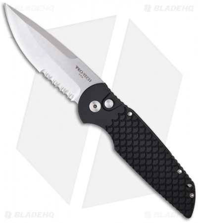 Pro-Tech Tactical Response TR-3 X2 Fish Scale Handle (3.5" Stonewash Serr)