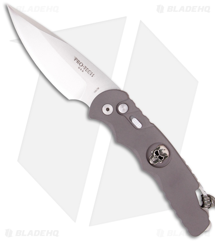 Pro-Tech Gray TR-4 Skull #3 Limited Edition Automatic Knife (4" Stonewash)