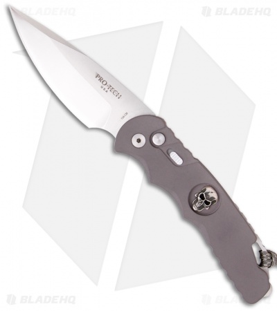 Pro-Tech Gray TR-4 Skull #3 Limited Edition Automatic Knife (4" Stonewash)