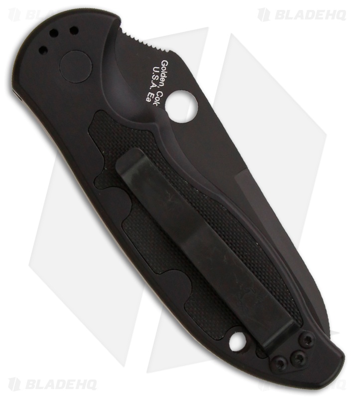 Spyderco Embassy Automatic Knife (3.13" Black Serr) C121BKPS