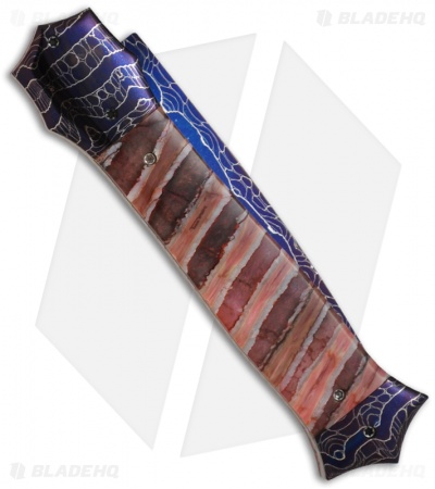 Rainy Vallotton Custom Shiv Automatic Knife w/ Pink Molar (Damascus)