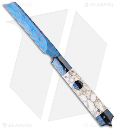 Rainy Vallotton Custom Small Razor Automatic Knife (3.5" Damascus)