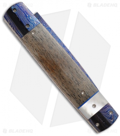 Rainy Vallotton Custom Original D&D Automatic Knife w/ Ivory & Pearl (Damascus)