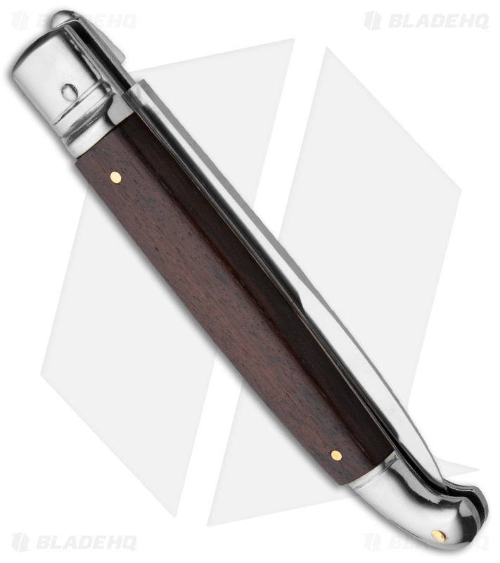 SKM 9.5" Fancy Lever Lock Automatic Knife Palisander Wood (4" Satin Bayo)