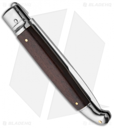 SKM 9.5" Fancy Lever Lock Automatic Knife Palisander Wood (4" Satin Bayo)